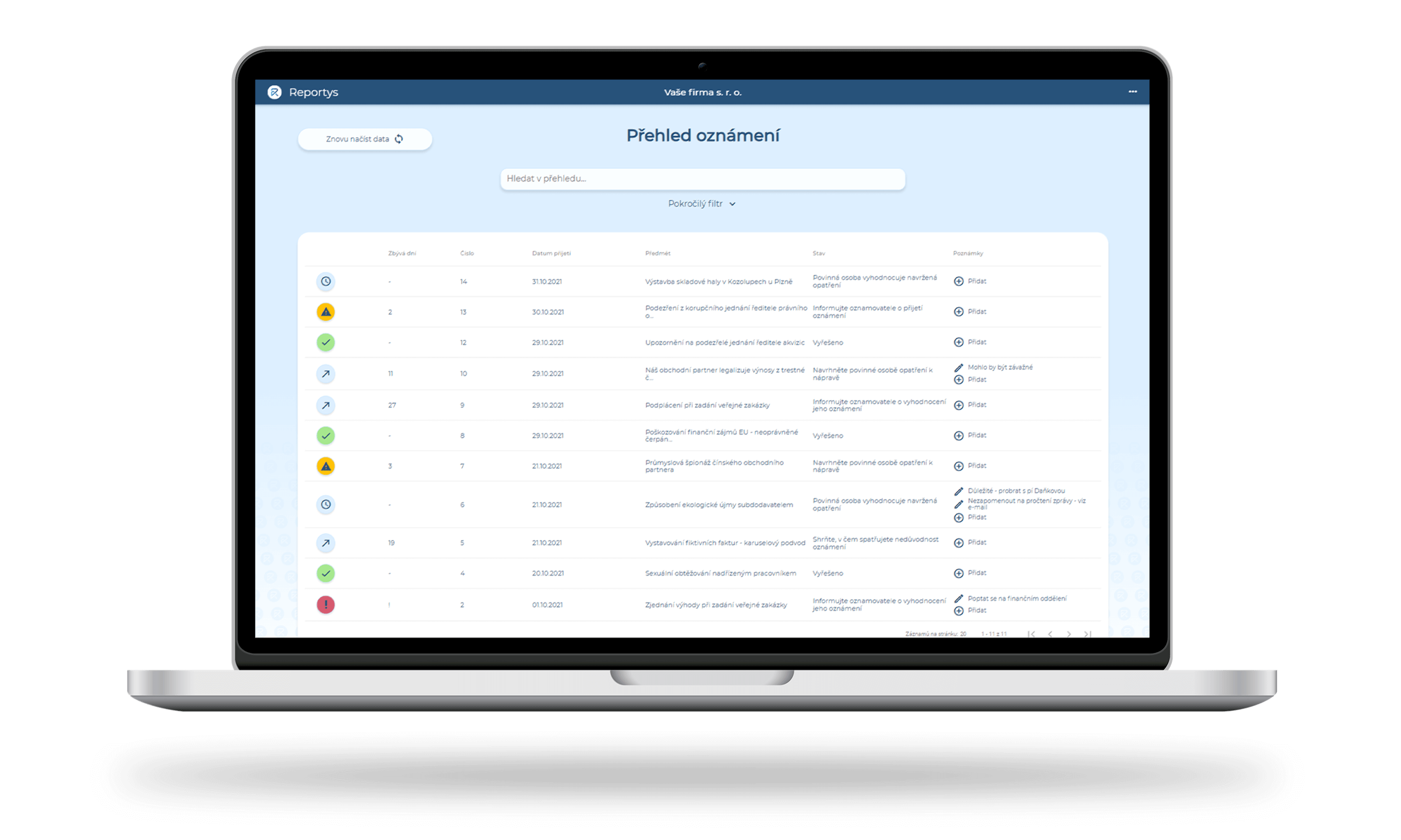 Reportys app showcase